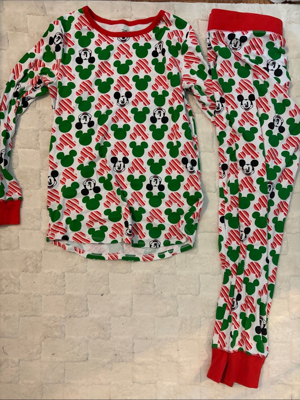 Mickey Mouse Holiday Green & Red women Pajama Set